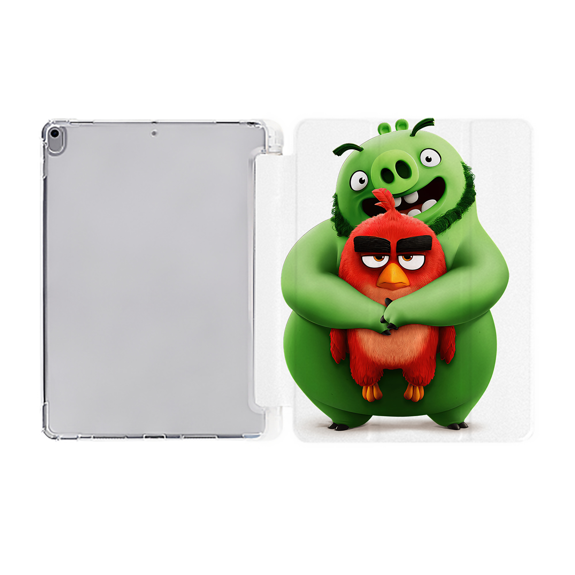 （画像用） Angry Birds アングリーバード IPad ケース ペン収納付き 三つ折りスタンド PUレザー×シリコン 対応機種9.5/10.5/10.9インチ